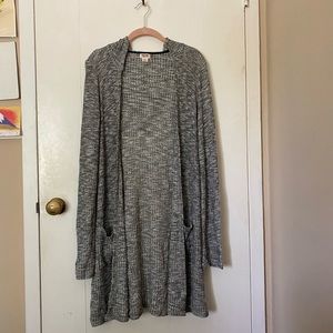 Longline gray cardigan